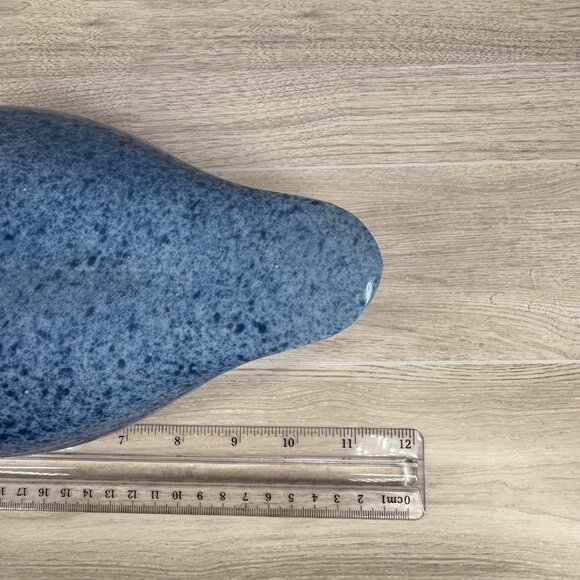 Calico China Blue Speckled Duck Figurine Vintage Ceramic Home Decor - Picture 10 of 12